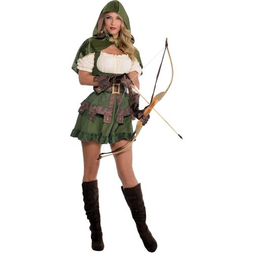  할로윈 용품amscan Adult Lady Robin Hood Costume - Medium (8-10), Multicolor