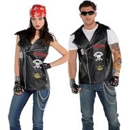 할로윈 용품amscan 847422 Adult Biker Vest | Costume Accessory, Black