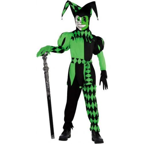  할로윈 용품Amscan 847676 Boys Green Wicked Jester Costume, Small Size (4-6 Years Old)