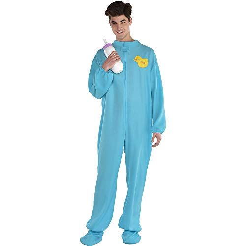  할로윈 용품AMSCAN Blue Footie Pajamas Halloween Costume for Adults, One Size