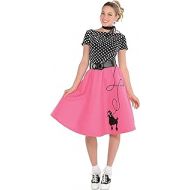 할로윈 용품AMSCAN Adult 50s Flair Poodle Skirt Costume, Small (2-4)