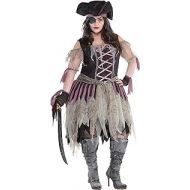 amscan 848278 Adult Haunted Pirate Wench Costume, Plus XXL Size (18-20 Years Old), Black