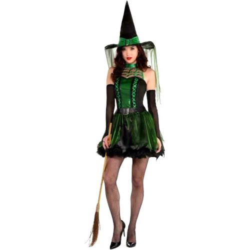  할로윈 용품amscan Adult Spell Caster Witch Costume - X-Large (14-16), Green/Black