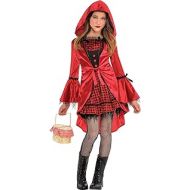 amscan 849829 Girls Gothic Red Riding Hood Costume - Medium (8-10)1 set, Multicolor