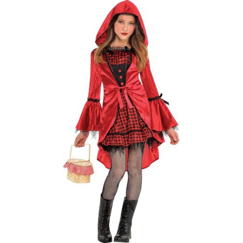  할로윈 용품amscan 849829 Girls Gothic Red Riding Hood Costume - Medium (8-10)1 set, Multicolor