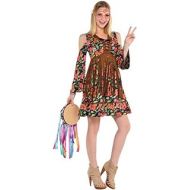 할로윈 용품amscan Adult Flower Power Hippie Costume - Small (2-4)