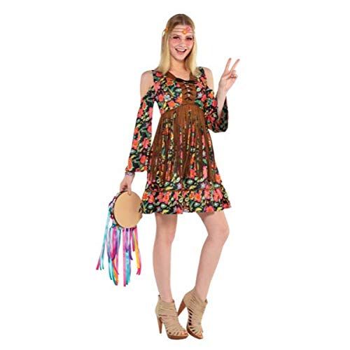  할로윈 용품amscan Adult Flower Power Hippie Costume - Small (2-4)