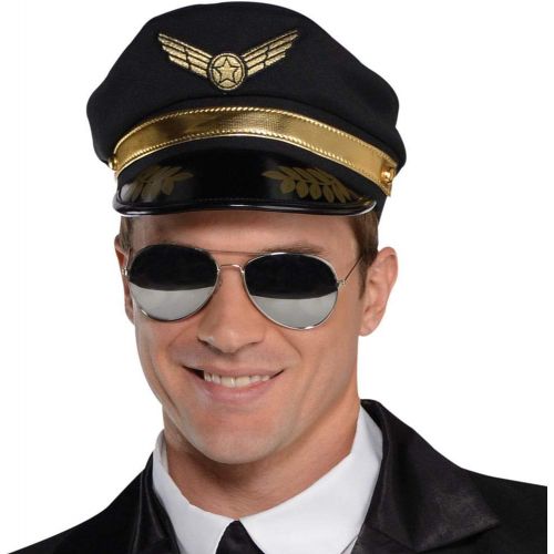  할로윈 용품amscan Adult Captain Wingman Pilot Costume - Large (42-44), Multicolor