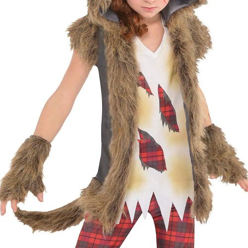 할로윈 용품amscan Girls Brown Werewolf Costume - Medium (8-10)