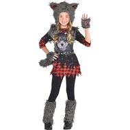 할로윈 용품amscan Girls She Wolf Costume - X-Large (14-16), Black
