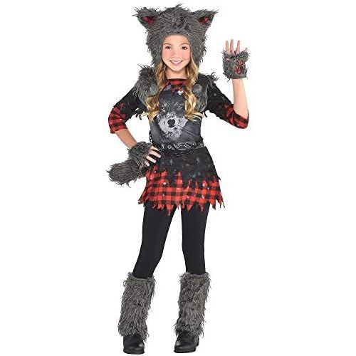 할로윈 용품amscan Girls She Wolf Costume - X-Large (14-16), Black
