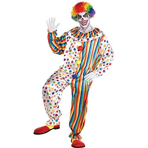  할로윈 용품Amscan 840160 Rainbow Clown Adult Jumpsuit