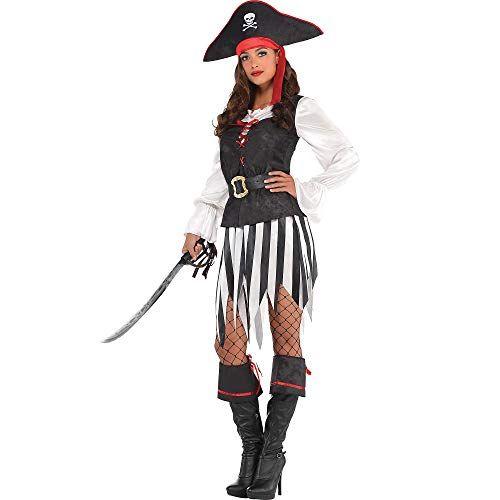  할로윈 용품Amscan 841271 High Sea Pirate Costume, Adult Medium Size, 1 Piece