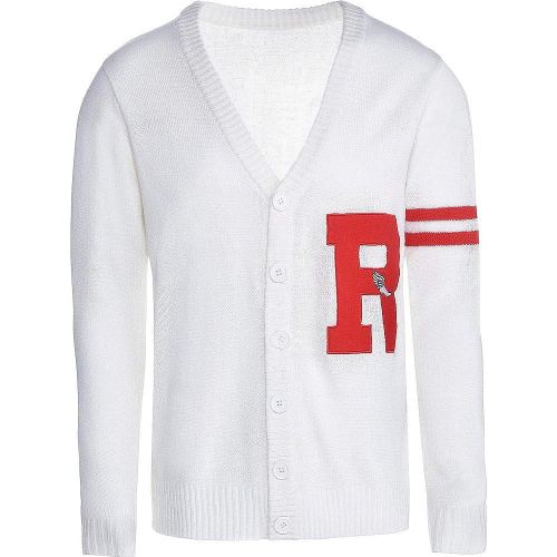  할로윈 용품Amscan Mens Grease Rydell Letterman Costume Sweater, White, Standard