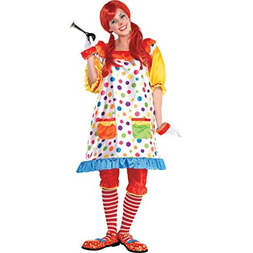  할로윈 용품Amscan 840172 Standard Adult Clown Girl Costume, Multicolor, One Size