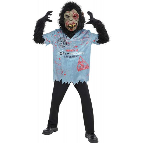  할로윈 용품amscan 847738 Zombie Chimp Costume - Medium (8-10) Black 1ct.