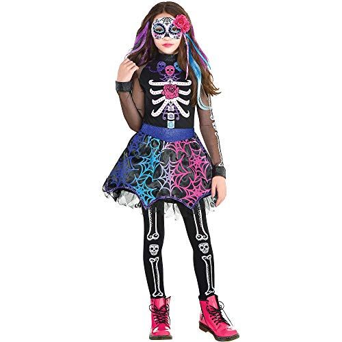  할로윈 용품amscan Girls Day of The Dead Costume, Small (4-6)- 3 pcs., Multicolor