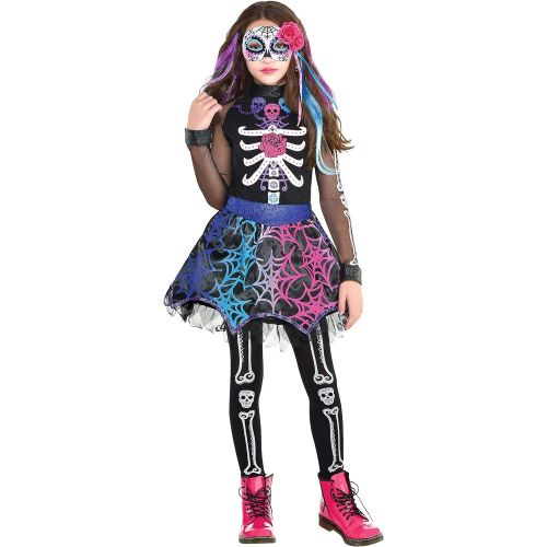  할로윈 용품amscan Girls Day of The Dead Costume, Small (4-6)- 3 pcs., Multicolor