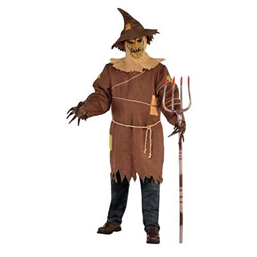  할로윈 용품Amscan 847751 Adult Scary Scarecrow Costume Adult Plus 1 ct. Brown