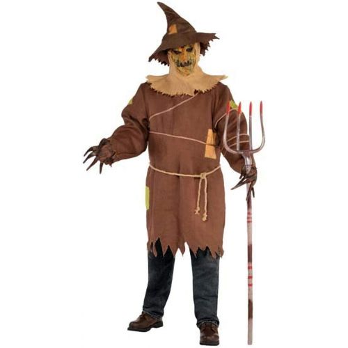  할로윈 용품Amscan 847751 Adult Scary Scarecrow Costume Adult Plus 1 ct. Brown
