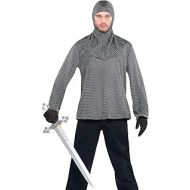 Amscan Chainmail Tunic and Cowl | Adult Size | Silver | 1 Pc
