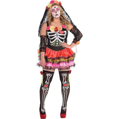  할로윈 용품amscan Adult Day of The Dead Senorita Costume - Plus XXL (18-20)