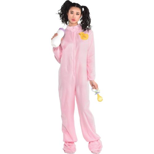  할로윈 용품amscan Adult Pink Footie Pajamas Costume, Standard