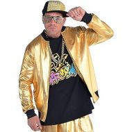 할로윈 용품AMSCAN Gold Hip Hop Track Jacket Halloween Costume Accessories for Men, One Size