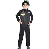 AMSCAN SWAT Cop Halloween Costume for Boys, Includes Helmet, Flashlight and More