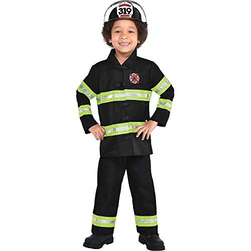  할로윈 용품AMSCAN Reflective Firefighter Halloween Costume for Toddler Boys, 3-4T, with Included Accessories