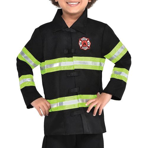  할로윈 용품AMSCAN Reflective Firefighter Halloween Costume for Toddler Boys, 3-4T, with Included Accessories