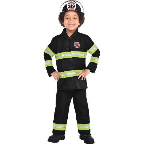  할로윈 용품AMSCAN Reflective Firefighter Halloween Costume for Toddler Boys, 3-4T, with Included Accessories