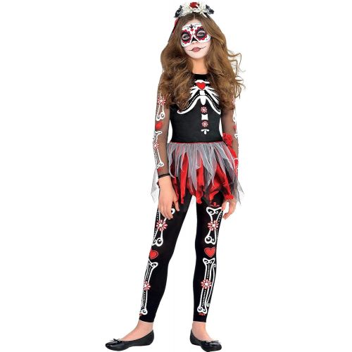  할로윈 용품Amscan Scared To The Bones Girls Day Of The Dead Costume