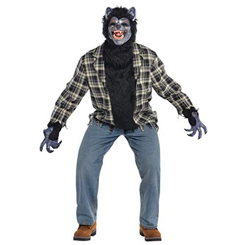  할로윈 용품amscan 844986 Adult Rabid Werewolf Costume Plus Size, Black