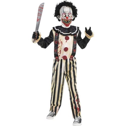  할로윈 용품Amscan Suit Yourself Slasher Clown Costume for Boys, Includes a Creepy Jumpsuit, a Mask with Hair, and a Collar