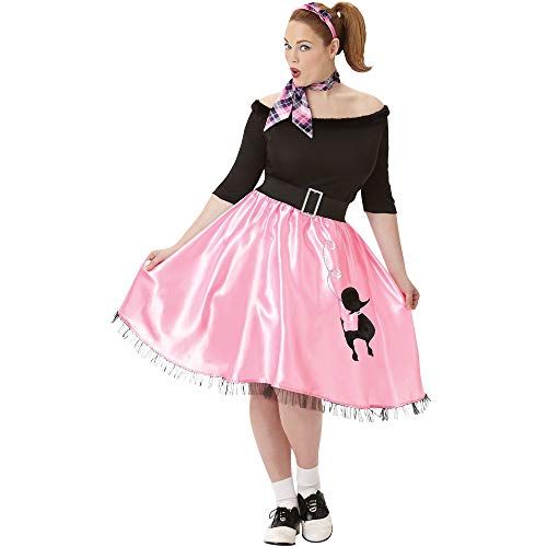  할로윈 용품Amscan 841275 Fashionable Sock Hop Costume, Adult Plus XXL Size, 1 Piece