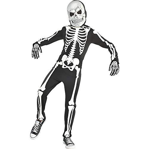  할로윈 용품amscan Glow in The Dark X-Ray Skeleton Costume for Toddlers (3-4)- 3 pcs., Multicolor, small