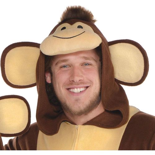  할로윈 용품Amscan 848702 Adult Zipster Monkey One Piece Costume, Plus Size