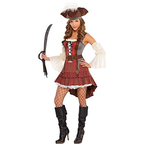  할로윈 용품amscan Adult Castaway Pirate Costume - X-Large (14-16), Multicolor