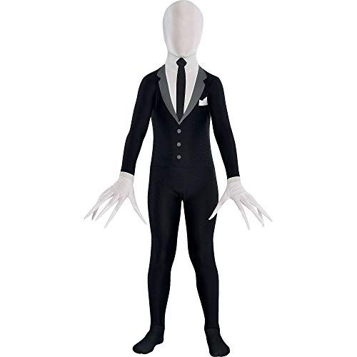  할로윈 용품Amscan Slender Man Partysuit Halloween Costume for Teens, Medium, with Double Zipper