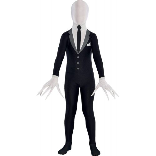  할로윈 용품Amscan Slender Man Partysuit Halloween Costume for Teens, Medium, with Double Zipper