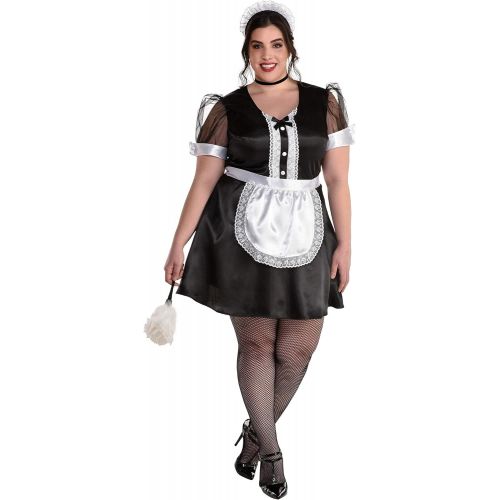  할로윈 용품amscan Maid for You Halloween Costume for Women, Plus (18-20), Includes Headband, Choker, Dress, Apron