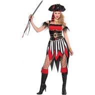 Amscan 841527 Sexy Treasure Pirate Costume, Adult Large Size, 1 Piece, Black