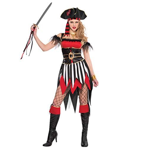  할로윈 용품Amscan 841527 Sexy Treasure Pirate Costume, Adult Large Size, 1 Piece, Black
