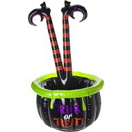 Amscan Inflatable Witch Cauldron Cooler, Measure 55 Inches Tall, Shaped like a Witchs Cauldron with Legs Sticking Out