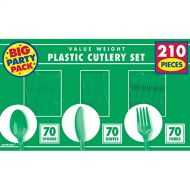 Amscan Big Party Pack Window Box Cutlery Set | Festive Green | Party Supply | 1680 ct.