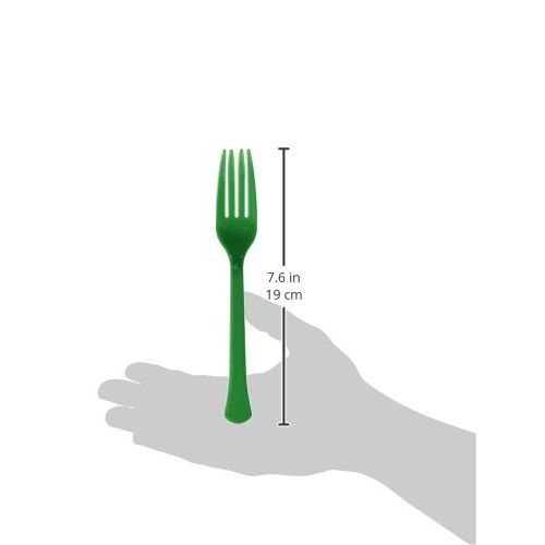  Amscan Premium Heavy Weight Plastic Forks | Festive Green | Party Supply | 576 ct.