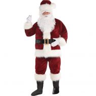 Amscan Dark Red Santa Suit for Adults, Christmas Costume, Extra Large, with Included Accessories