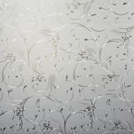 Amtick Amposei Elegant Flower Non-Adhesive Privacy Glass Window Film for Bathroom Kitchen 35.4 by 78.7 inches