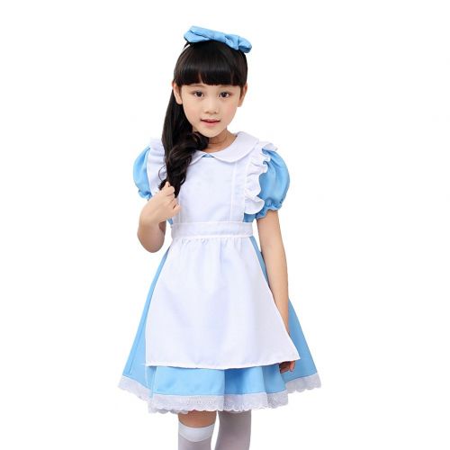  Amurleopard M&A Women Halloween Lolita Maid Costume Girl Cosplay Outfit Alices Adventures in Wonderland